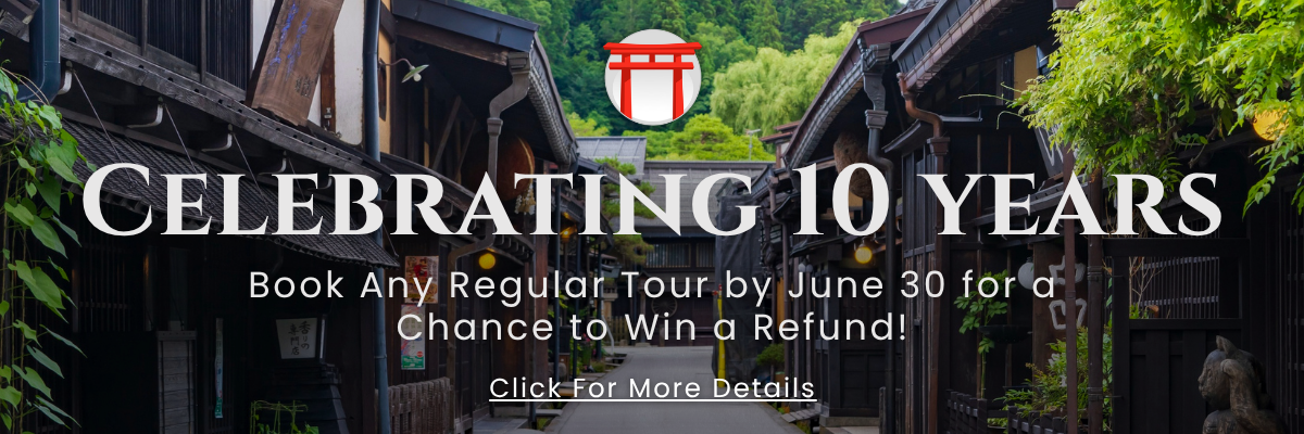 Arigato Travel Ten Year Anniversary Campaign Flyer
